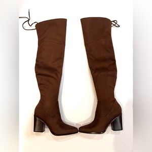 Marc Fisher Dark Chocolate Brown Over-the-Knee Boots Heels NEVER WORN NWT